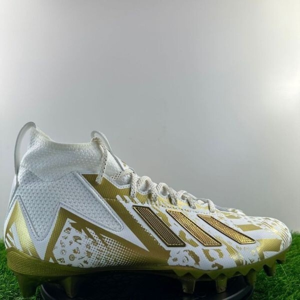 Adidas Freak 23 7v7 SMU Men Size 12.5 White Gold Football Cleats HP2442 NEW